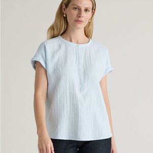 Quince gauze roll-sleeve shirt